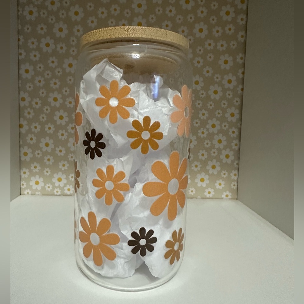 Floral Glass Tumbler